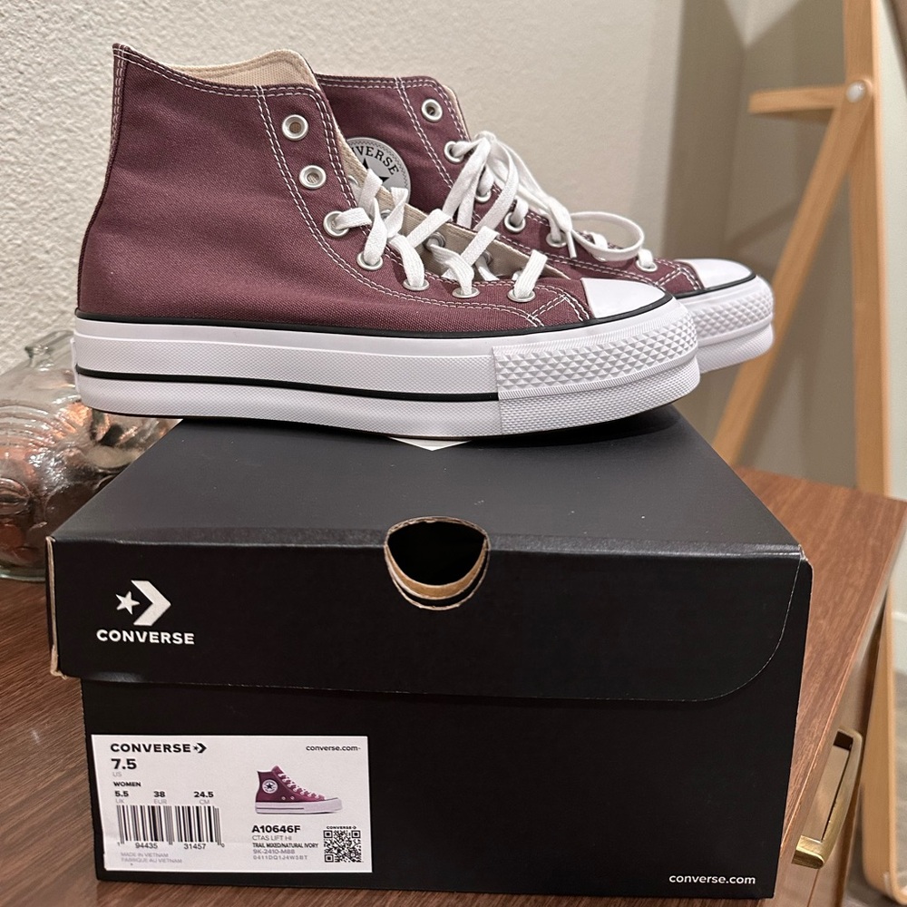 Converse Women's High-Top Platform Sneakers - Burgundy